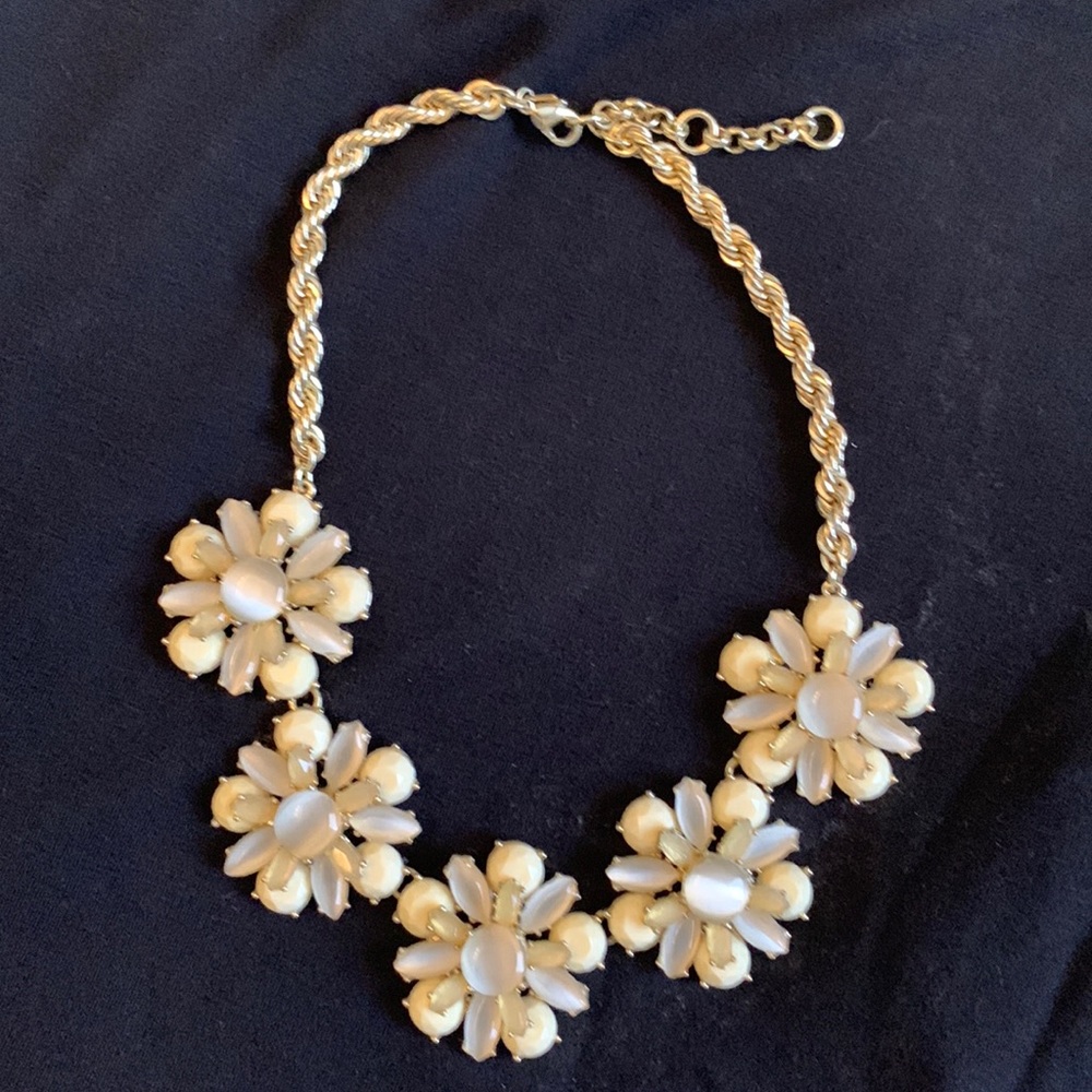Banana Republic necklace with flowers.